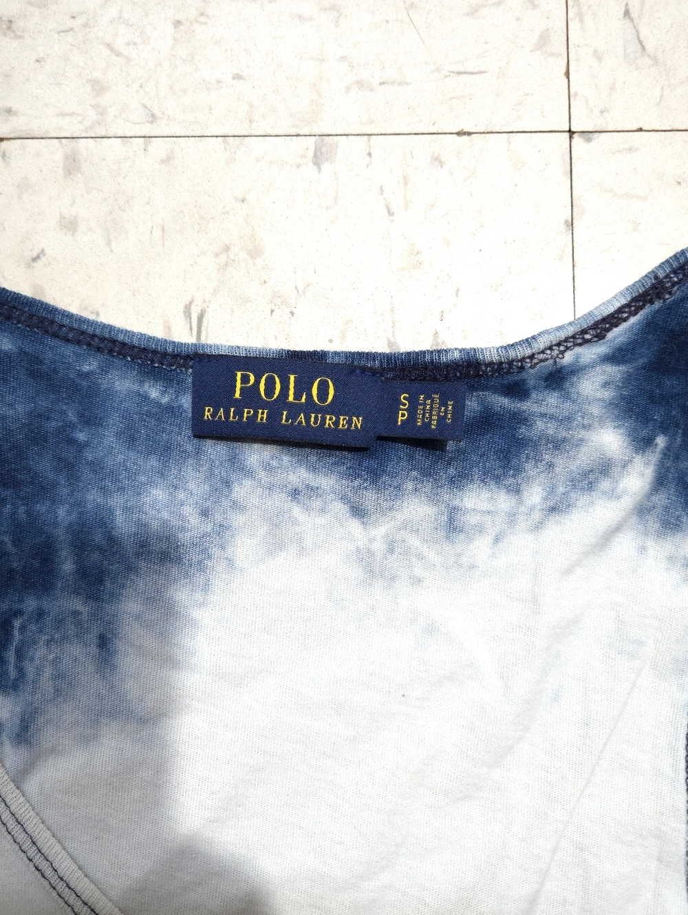 Polo Ralph Lauren | Tie-Dye Blue & White Sleeveless Maxi Dress - Picture 6 of 9